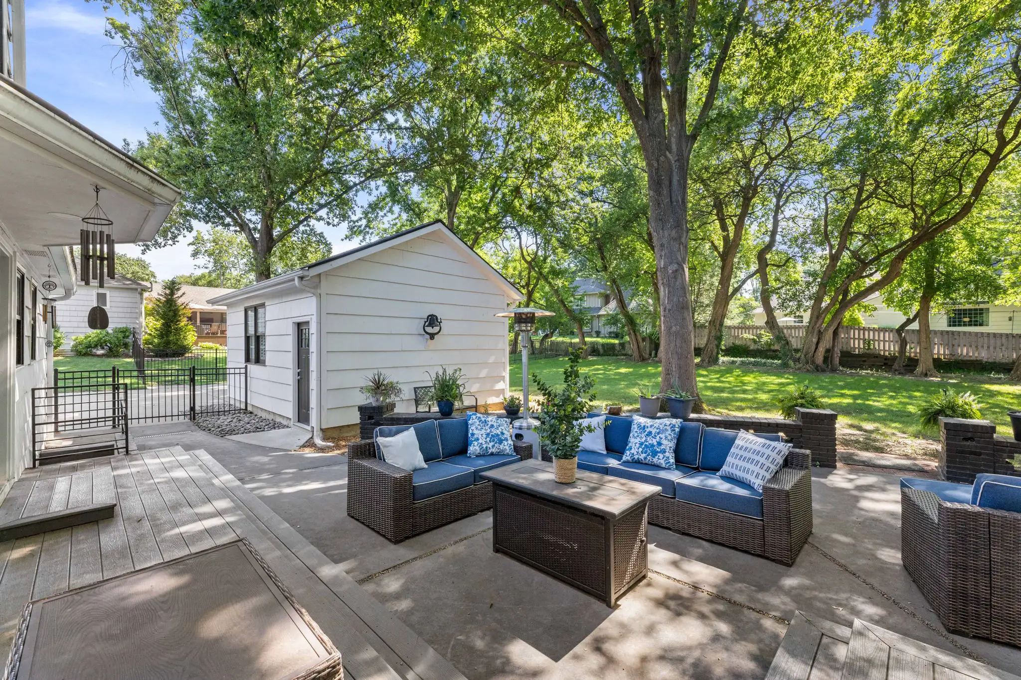 Backyard patio with outdoor seating, Apple Valley Estates, Overland Park