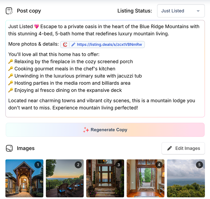 Real Estate Marketing Strategy, Just listed social campaign