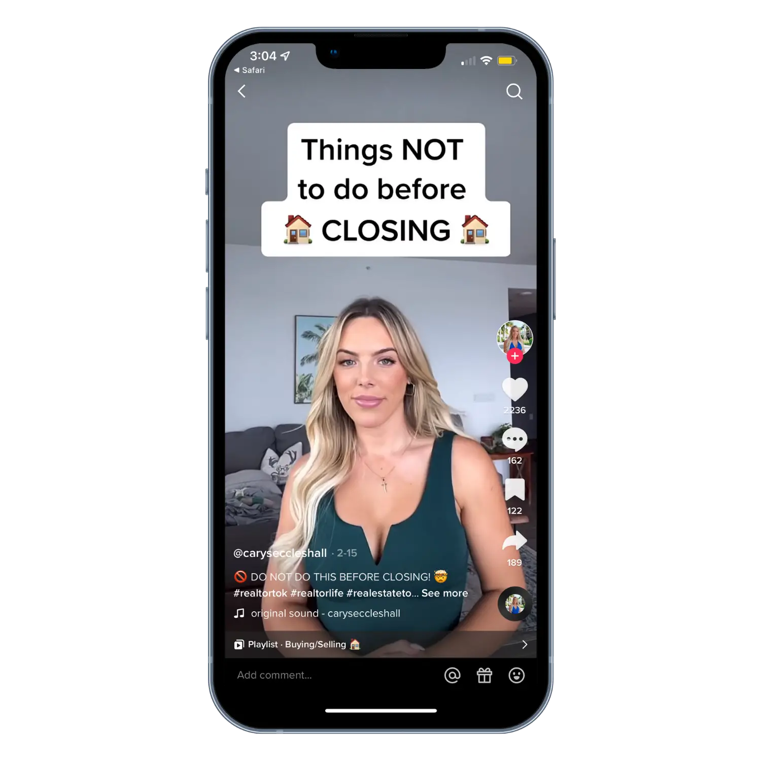 Tiktok Real Estate Strategy, Things not to do before closing