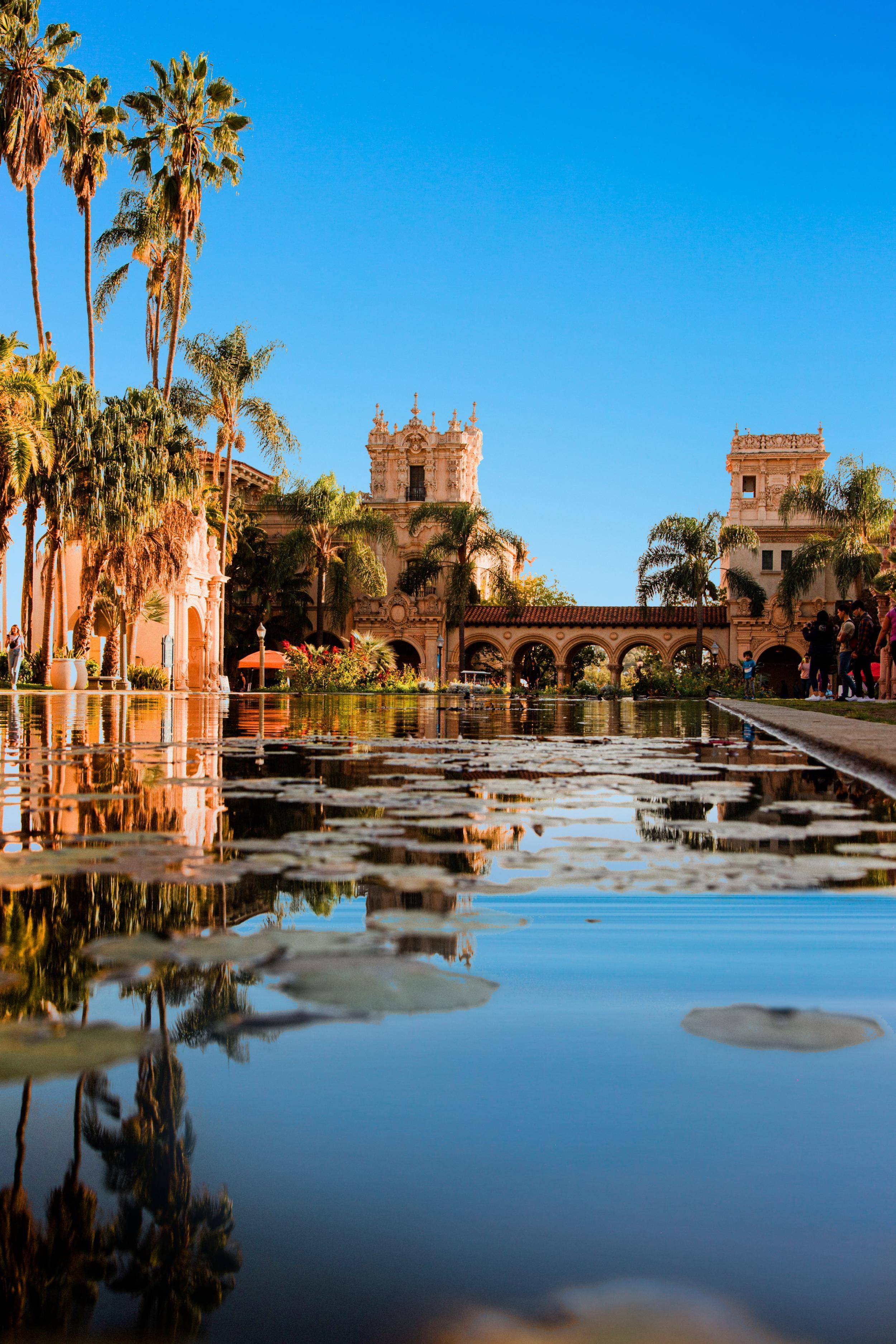 Balboa Park with a bright blue sky