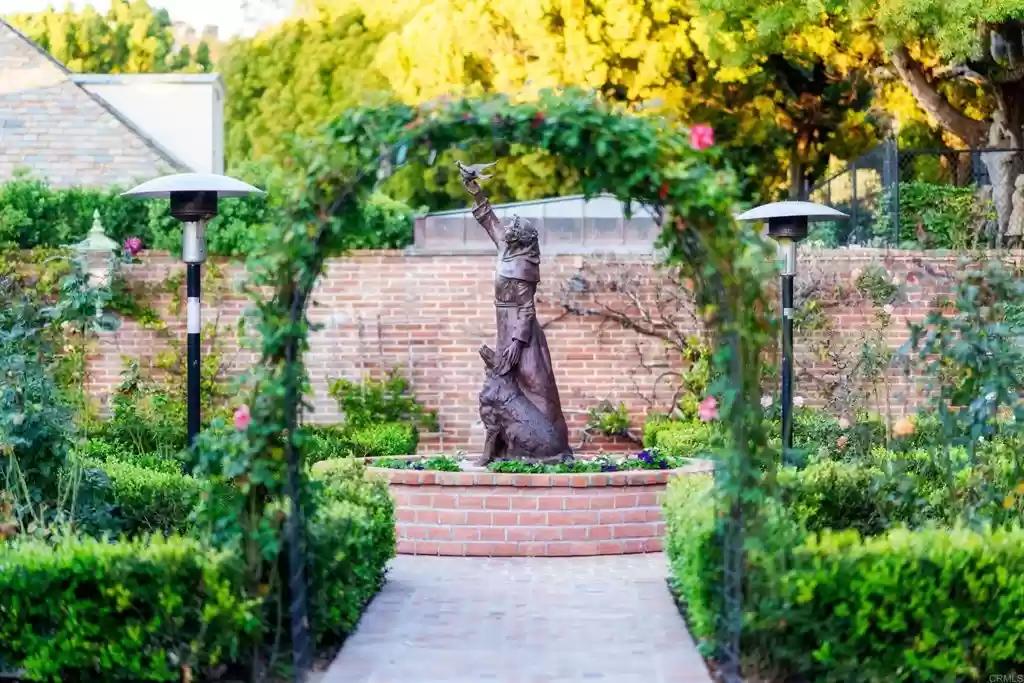 Garden with statue