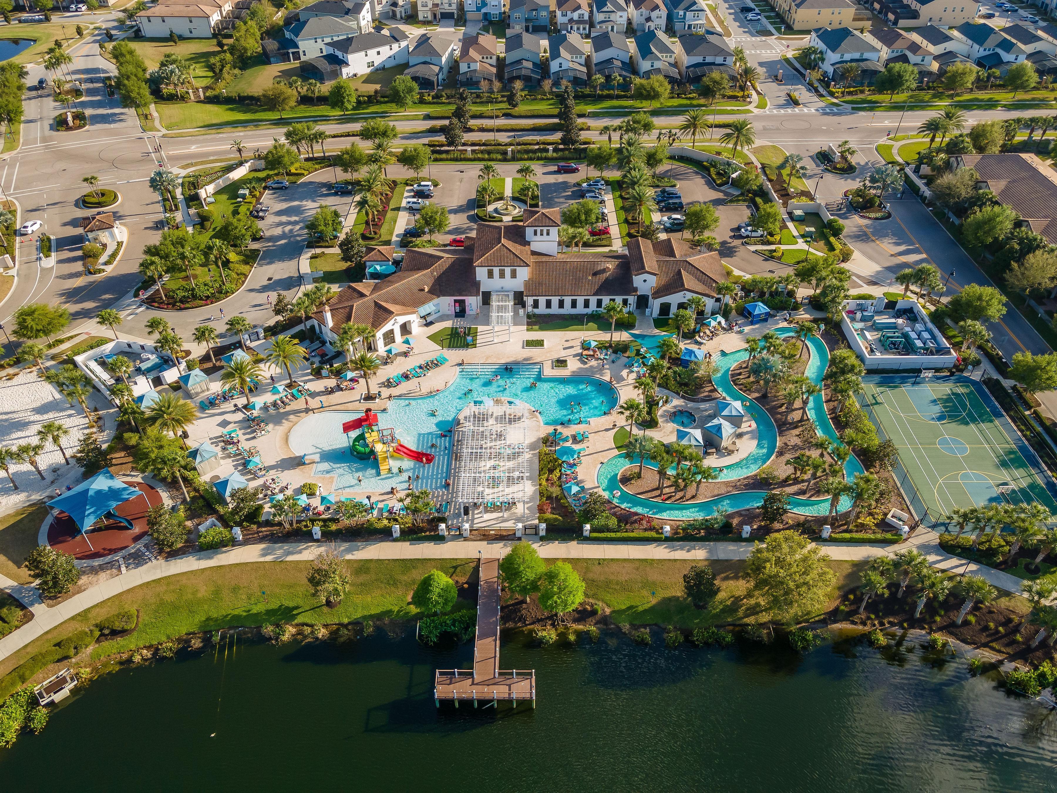 Aerial view of Windsor at Westside community clubhouse 