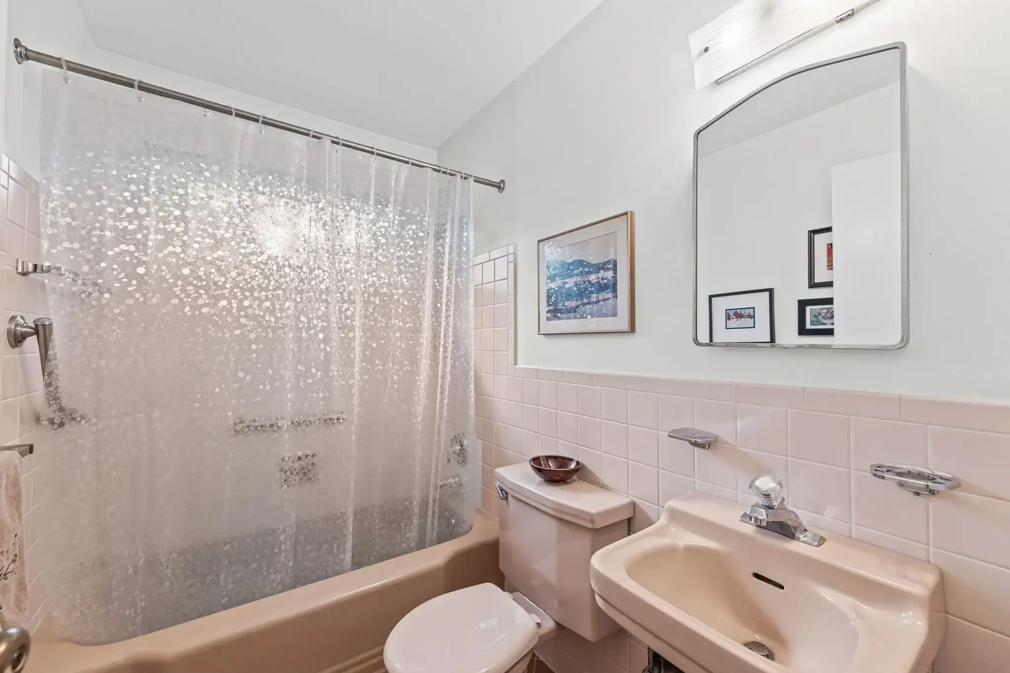 Hall bathroom with a tub and shower combination and vintage tile