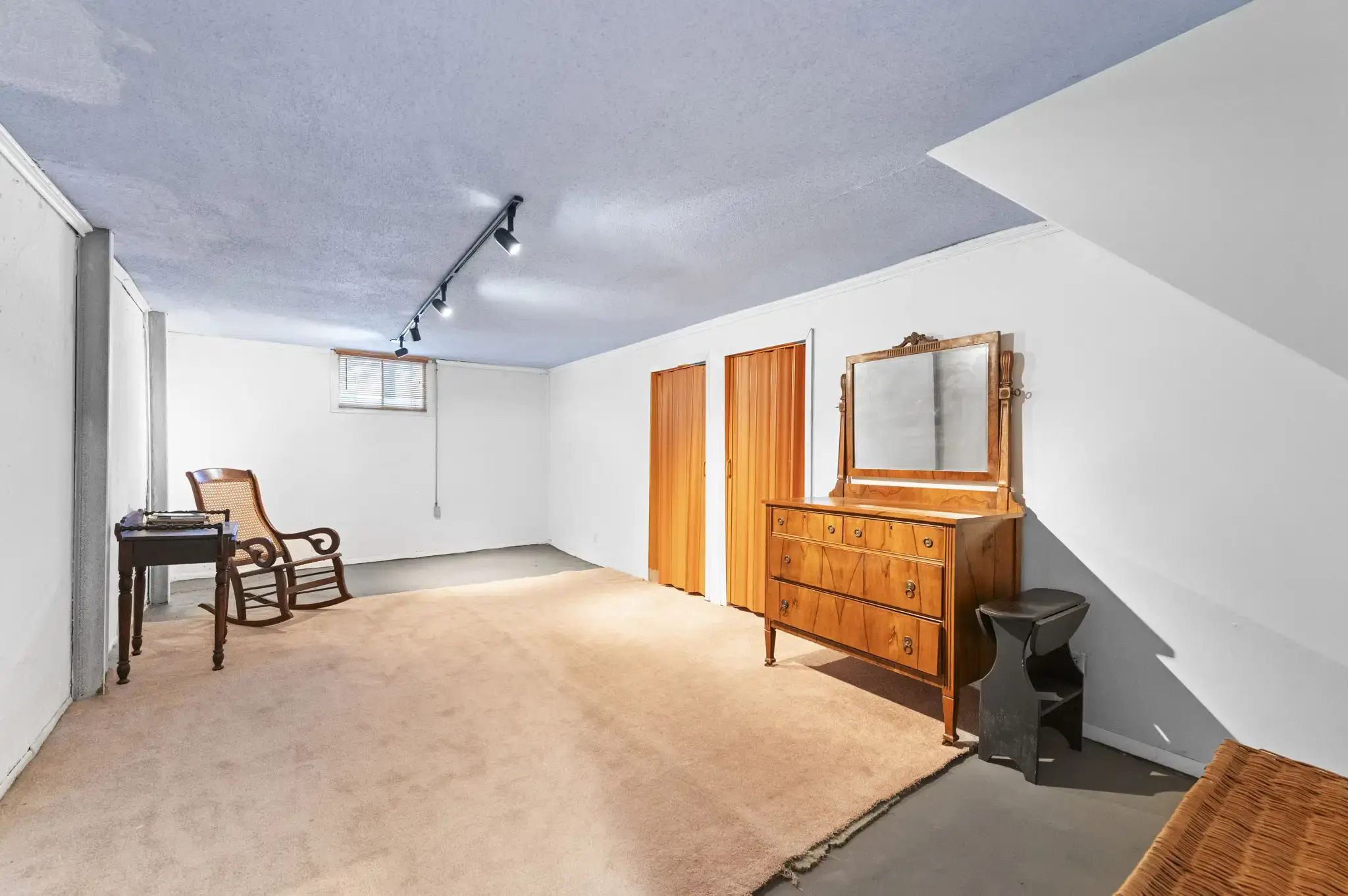 lower-level with track lighting