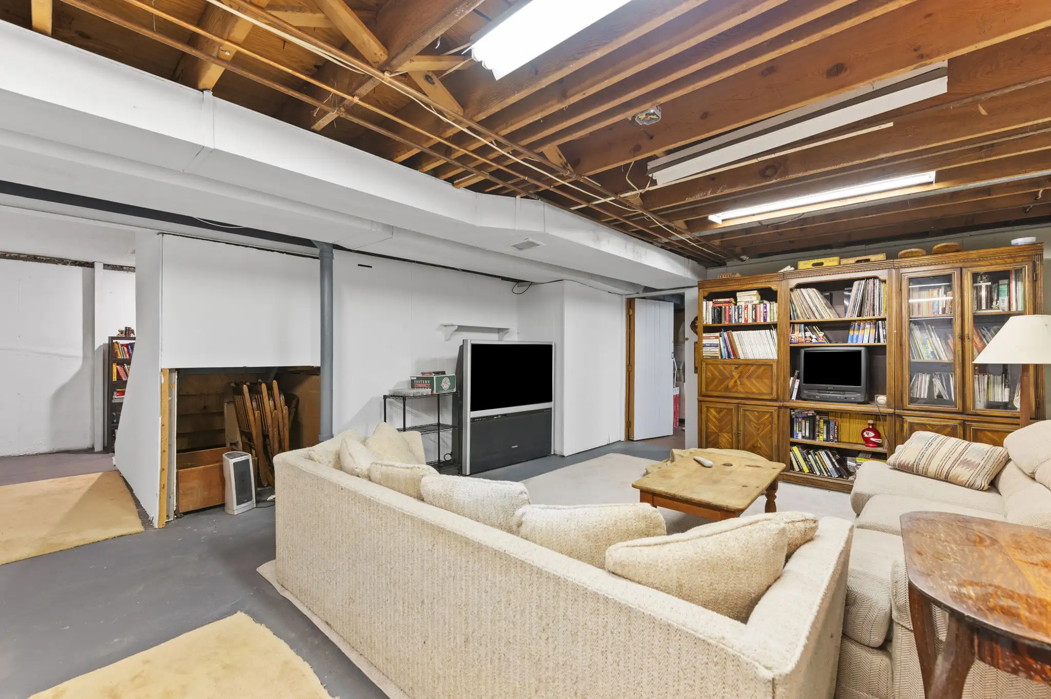 Unfinished basement with room to expand
