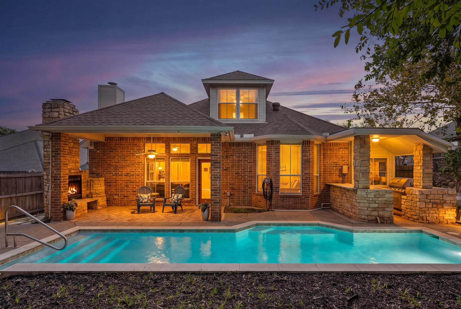 Brick front exterior of 7613 Woodhaven Drive in North Richland Hills, Texas