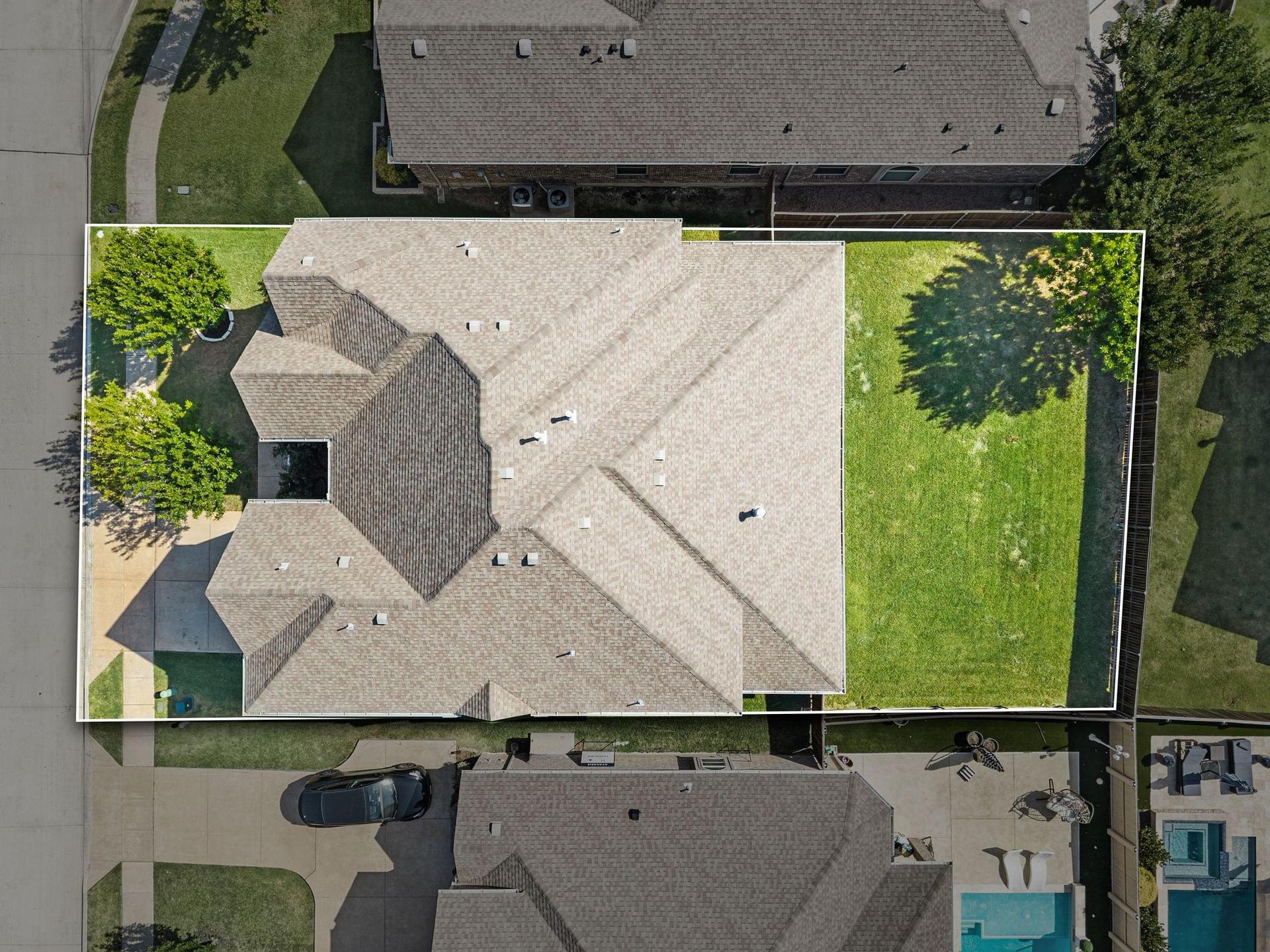 Aerial view of 4201 Rainwater Creek Way in Celina, Texas