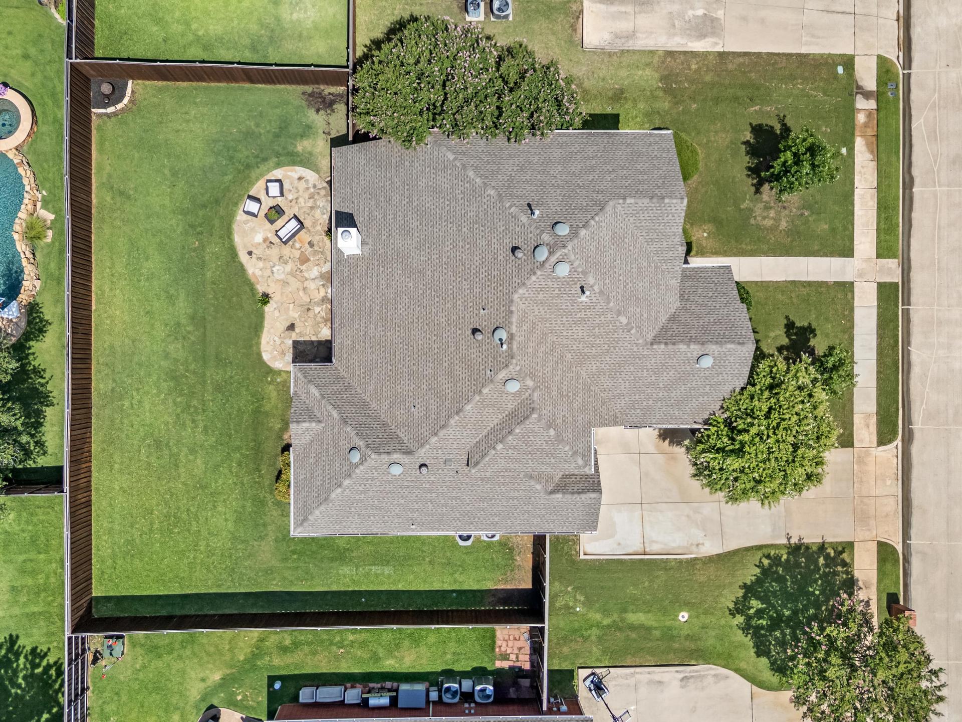 Aerial view of the property lot