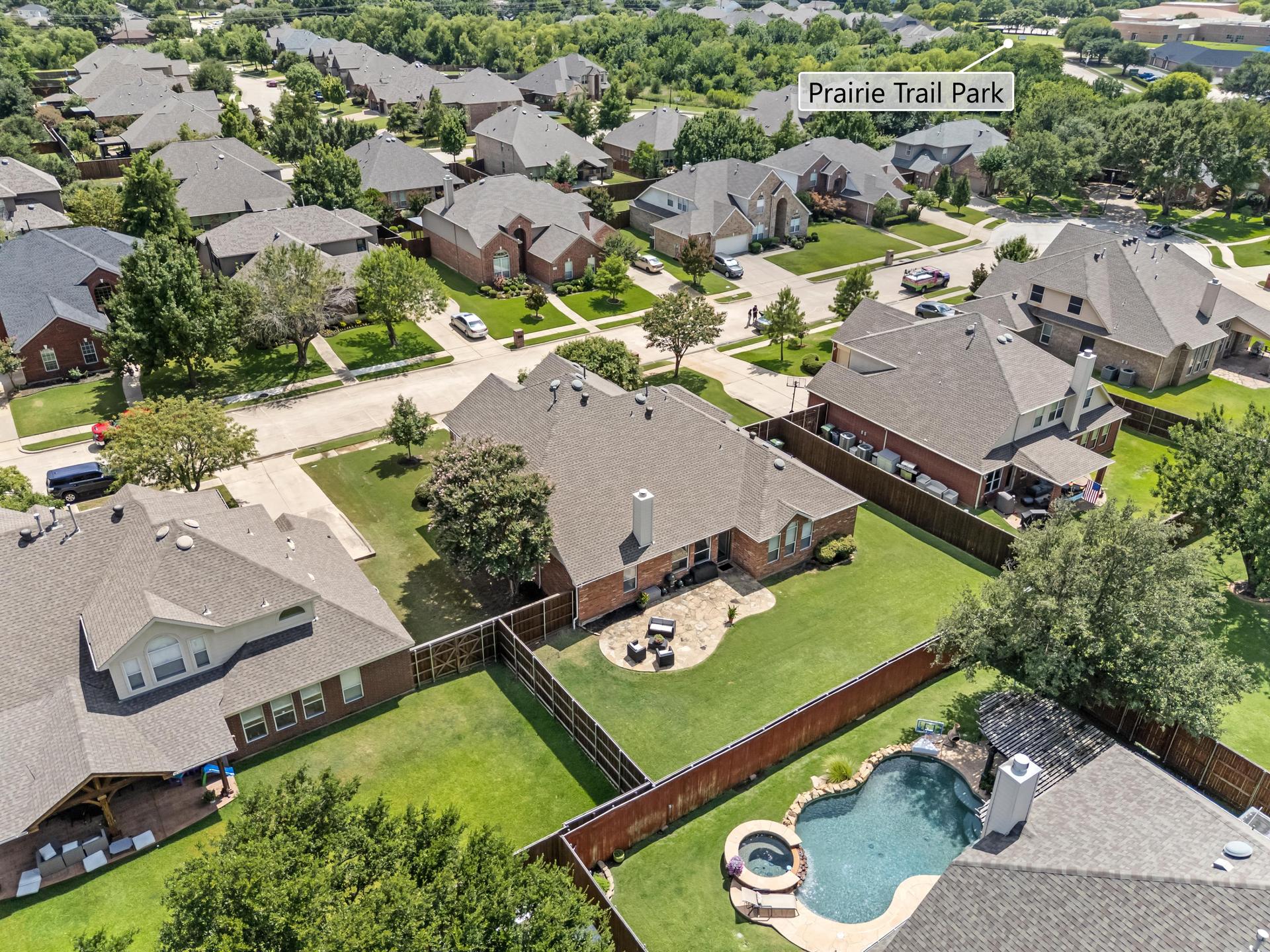 Bird's-eye view of the backyard