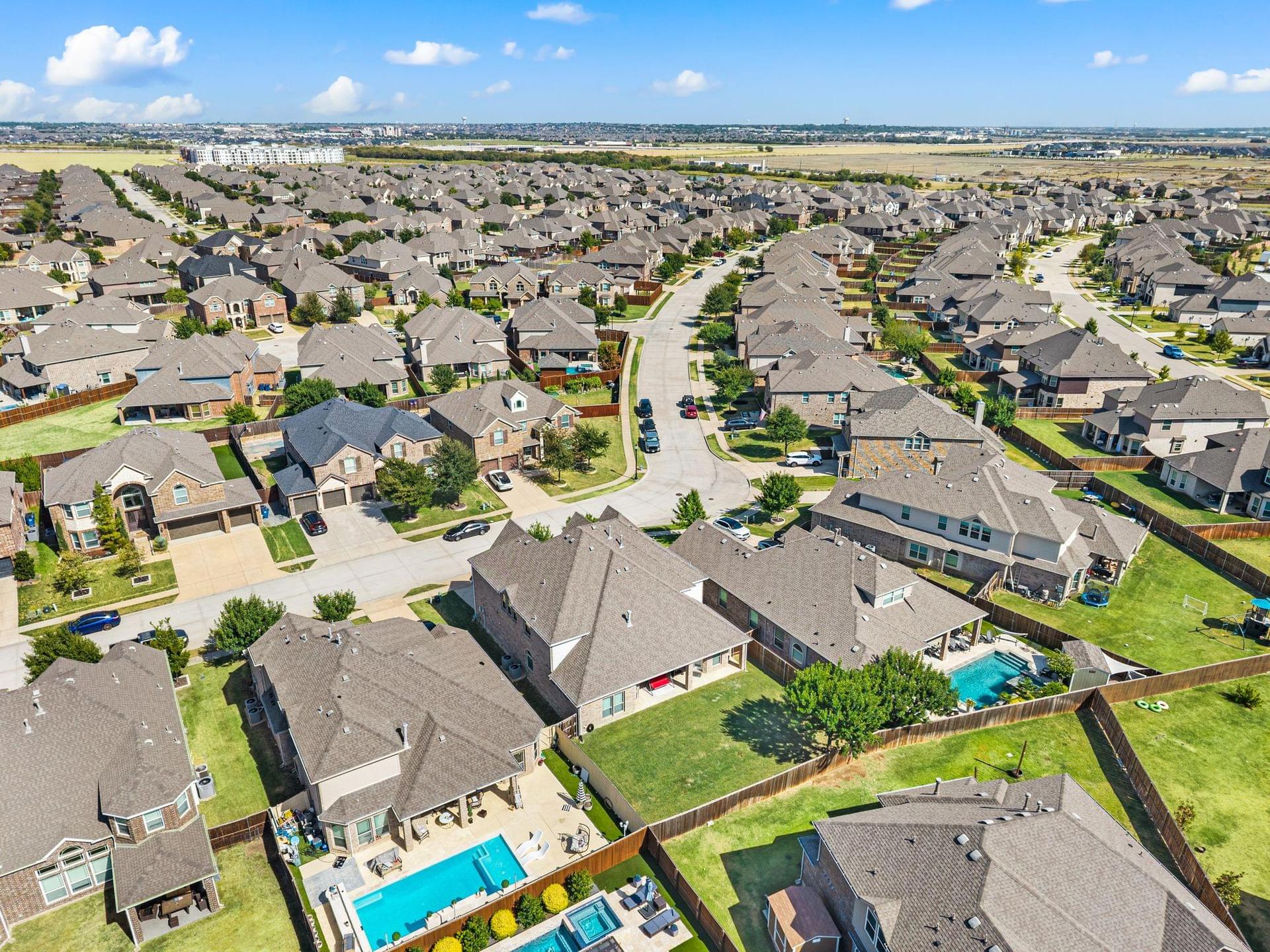Backyard at 4201 Rainwater Creek Way in Celina, Texas