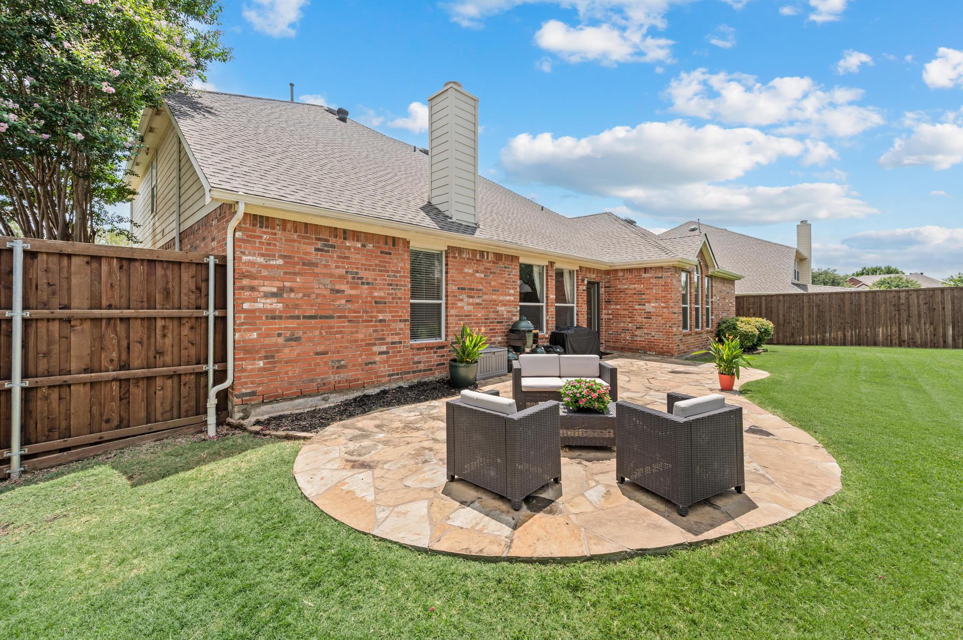 Extended flagstone patio