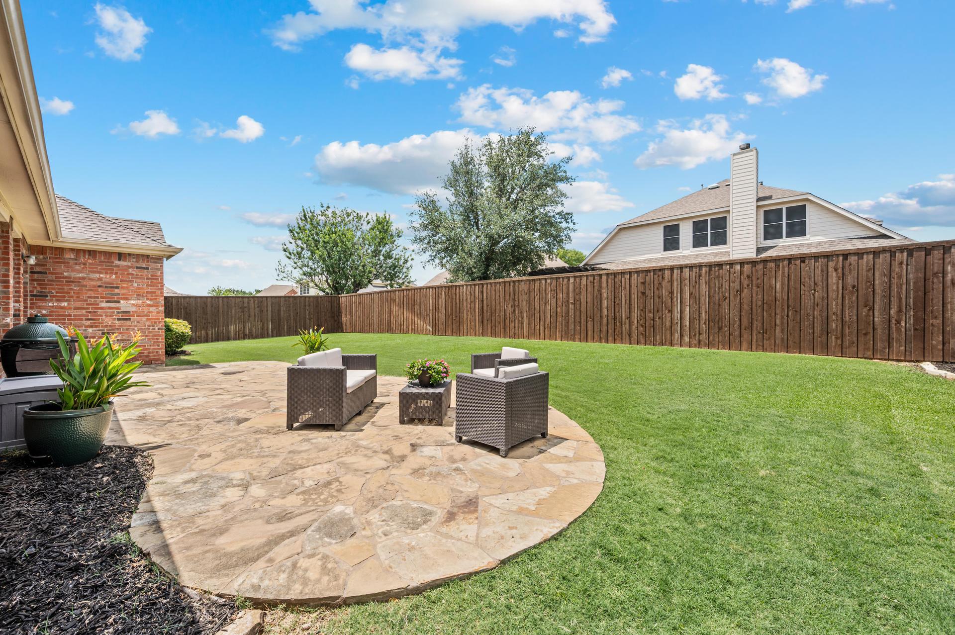 Extended flagstone patio